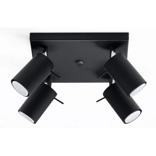 Plafoniera Ring 4 Negru