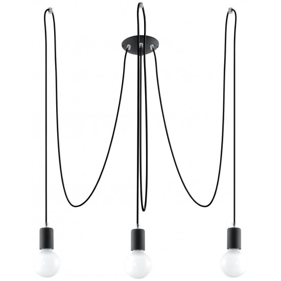 Lampa Suspendata Edison 3 Neagra