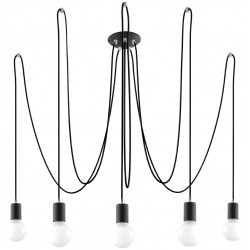Lampa Suspendata Edison 5 Neagra