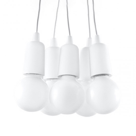 Lampa suspendata DIEGO 5 alb