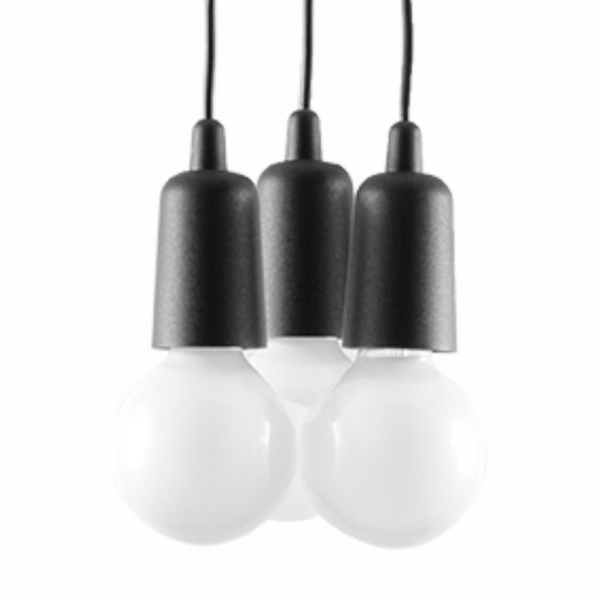 Lampa suspendata DIEGO 3 neagra