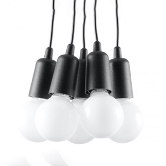 Lampa suspendata DIEGO 5 neagra