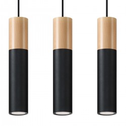 Lampa suspendata PABLO 3 neagra