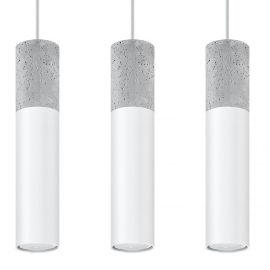 Lampa suspendata BORGIO 3L alb