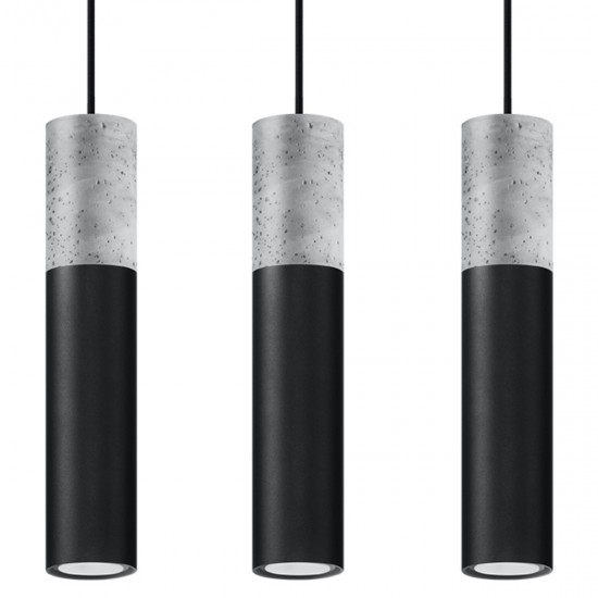 Lampa suspendata BORGIO 3L neagra