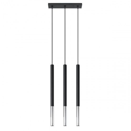 Lampa suspendata MOZAICA 3L negru/crom