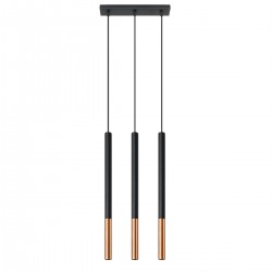 Lampa suspendata MOZAICA 3L negru/cupru