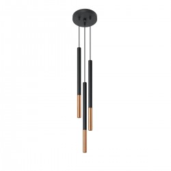 Lampa suspendata MOZAICA 3P negru/cupru