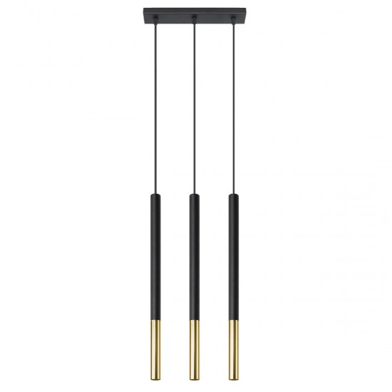 Lampa suspendata MOZAICA 3L negru/auriu