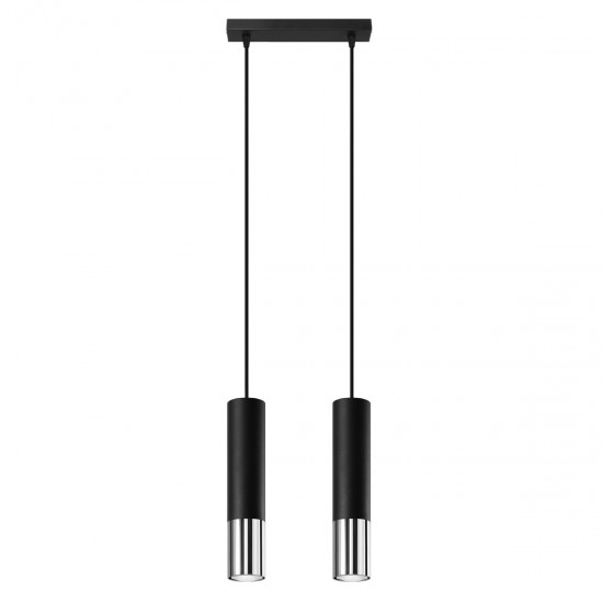 Lampă suspendată LOOPEZ 2 negru/crom
