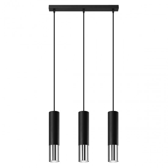 Lampa suspendata LOOPEZ 3L negru/crom