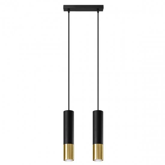 Lampă suspendată LOOPEZ 2 negru/auriu