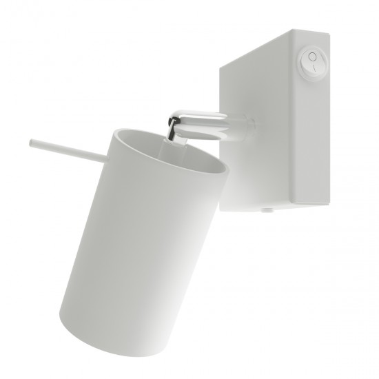 Lampă de perete RING albă cu întrerupător