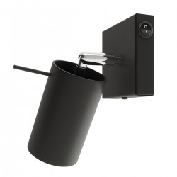 Lampă de perete RING negru un comutator