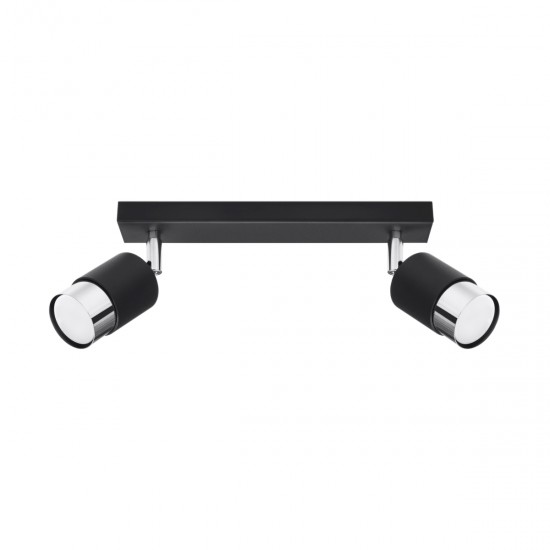 Plafoniera NERO 2 negru/crom