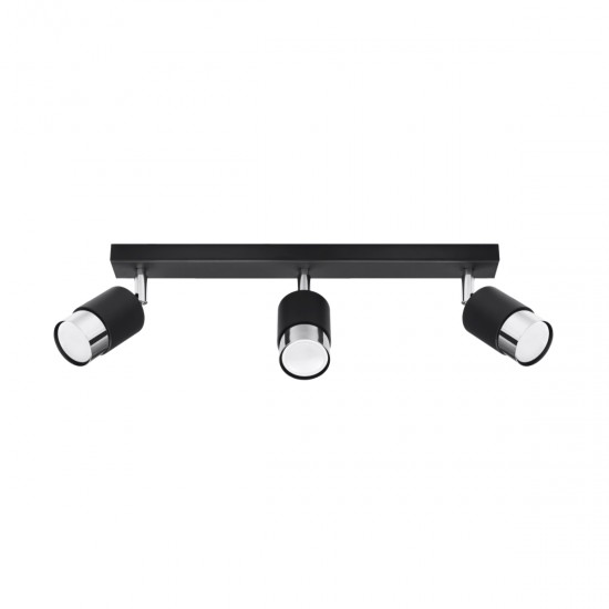 Plafoniera NERO 3 negru/crom