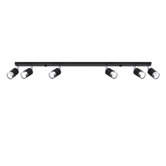 Plafoniera NERO 6 negru/crom