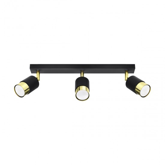 Plafoniera NERO 3 negru/auriu