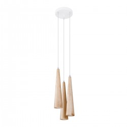 Lampa suspendata SULA 3P lemn natural