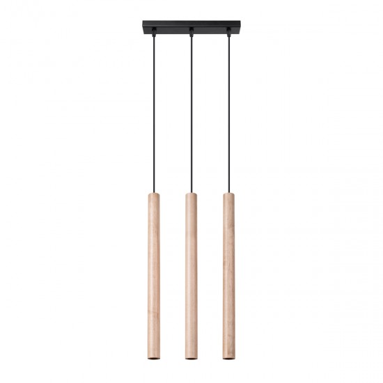 Lampa suspendata PASTELO 3L lemn