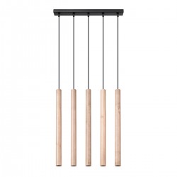 Lampa suspendata PASTELO 5L lemn