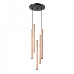Lampa suspendata PASTELO 5P lemn