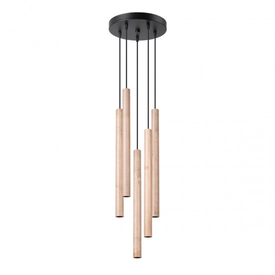 Lampa suspendata PASTELO 5P lemn
