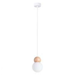 Lampă suspendată PEKKA 1 alb/lemn natural