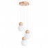 Lampa suspendata PEKKA 3P alb/lemn natural