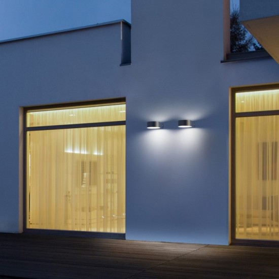 Aplica LED de exterior ELIA OL 8W corp negru iluminare indirecta lumina neutra IP65
