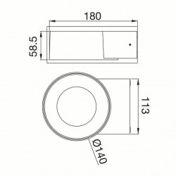 Aplica LED de exterior ELIA OL 8W corp alb iluminare indirecta lumina neutra IP65