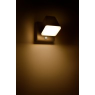 Aplica LED de perete patrata cu senzor 12.5W Zeta SCHRACK antracit lumina calda