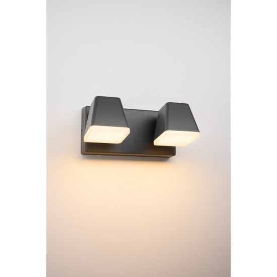 Aplica LED de exterior patrata 20W dubla Zeta SCHRACK antracit lumina calda