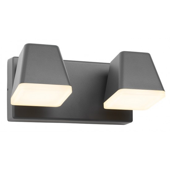 Aplica LED de exterior patrata 20W dubla Zeta SCHRACK antracit lumina calda