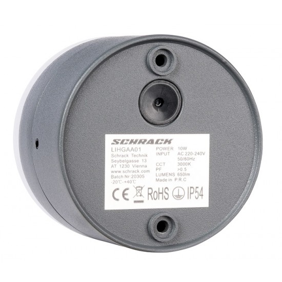 Plafoniera LED 12W de exterior Zelda Round SCHRACK antracit lumina calda IP54