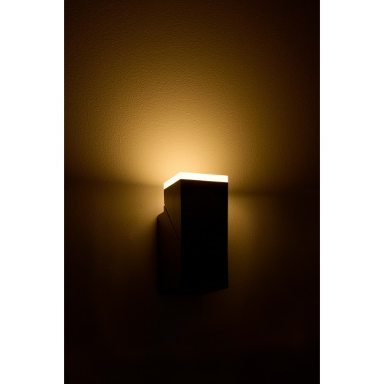 Aplica LED de perete 8W orientabila Evo Square Up SCHRACK antracit lumina calda