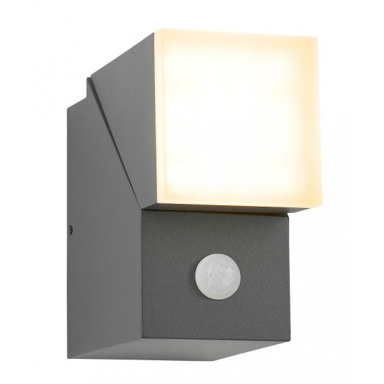 Aplica LED de perete cu senzor 8W orientabila Evo Square Up SCHRACK antracit lumina calda