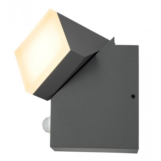 Aplica LED de perete cu senzor 8W orientabila Evo Square Up SCHRACK antracit lumina calda