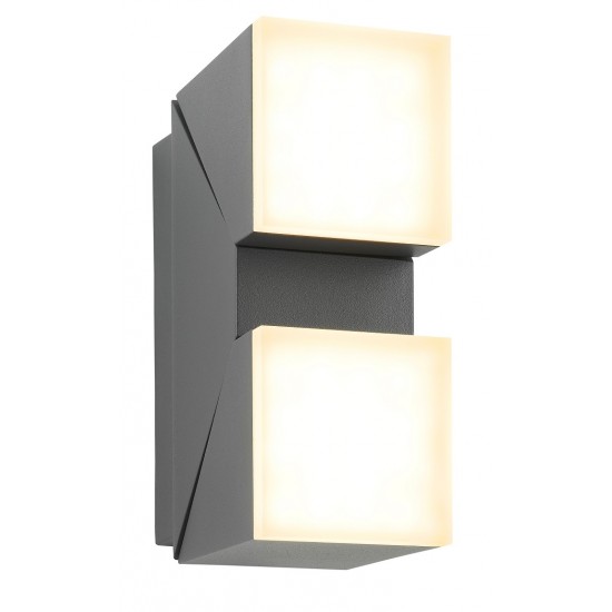 Aplica LED de perete 12.5W orientabila Evo Square SCHRACK iluminare sus/jos antracit lumina calda