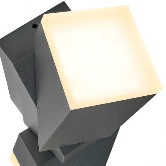Aplica LED de perete 12.5W orientabila Evo Square SCHRACK iluminare sus/jos antracit lumina calda