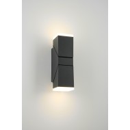 Aplica LED de perete 12.5W orientabila Evo Square SCHRACK iluminare sus/jos antracit lumina calda