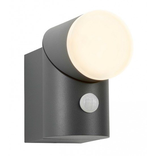 Aplica LED de perete cu senzor 8W orientabila Evo Round Up SCHRACK antracit lumina calda