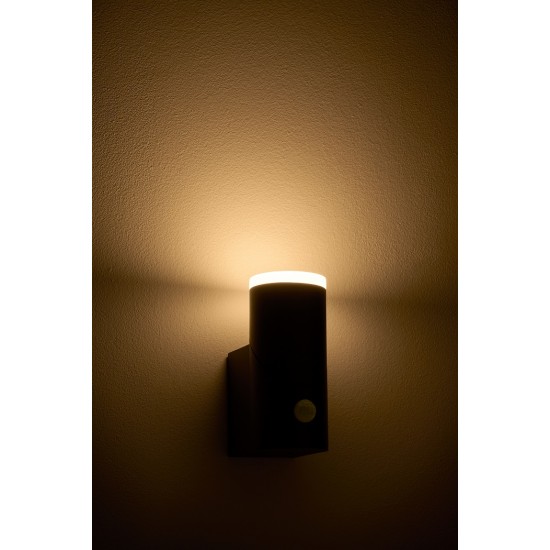 Aplica LED de perete cu senzor 8W orientabila Evo Round Up SCHRACK antracit lumina calda