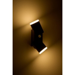 Aplica LED de perete cu senzor 12.5W orientabila Evo Square SCHRACK iluminare sus/jos antracit lumina calda