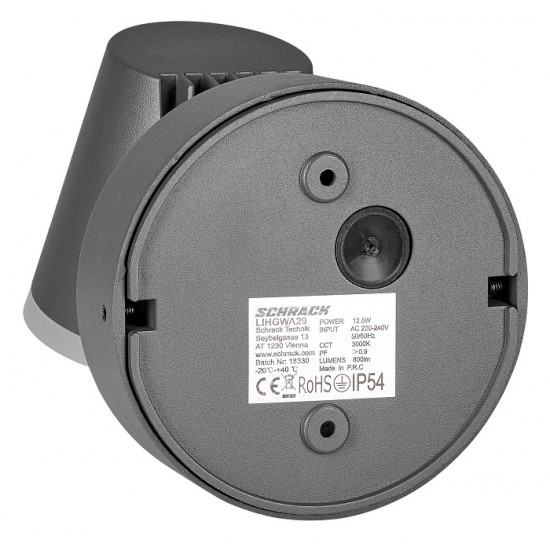 Aplica LED de perete cu senzor 12.5W Zeta SCHRACK antracit lumina calda