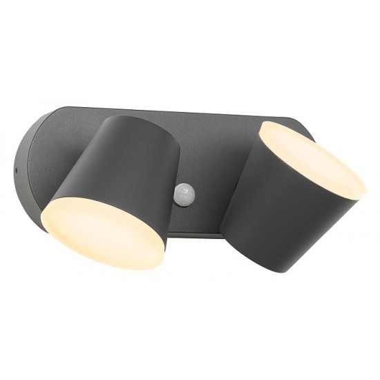 Aplica LED de perete cu senzor 20W dubla Zeta SCHRACK antracit lumina calda
