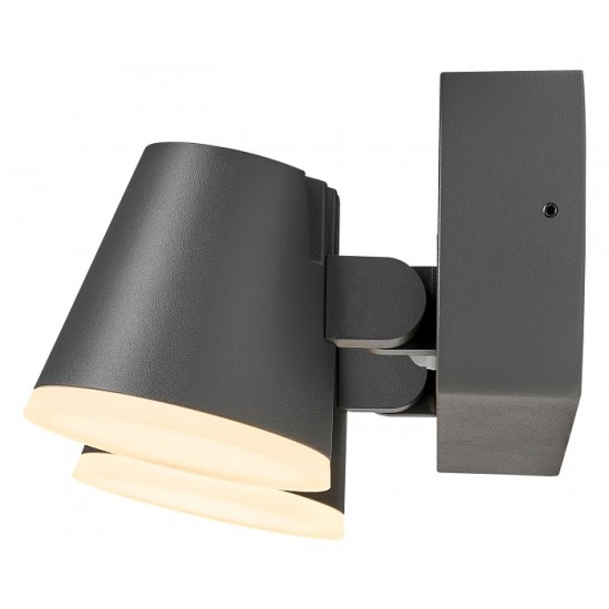 Aplica LED de perete cu senzor 20W dubla Zeta SCHRACK antracit lumina calda