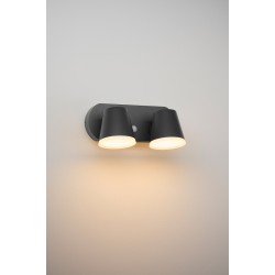 Aplica LED de perete cu senzor 20W dubla Zeta SCHRACK antracit lumina calda
