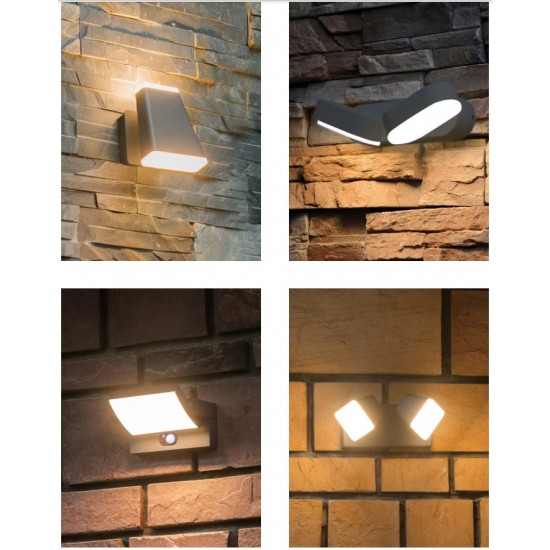 Aplica LED de perete 12.5W Mika SCHRACK antracit lumina calda