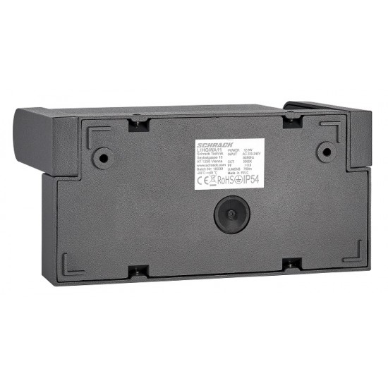 Aplica LED de perete 12.5W orientabila ILAS SCHRACK antracit lumina calda IP54